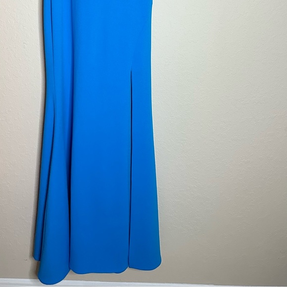 XSCAPE Formal Dress Off-The-Shoulder Ruffled-Sleeve Gown, Turquoise Blue, Size 6 - Picture 5 of 7